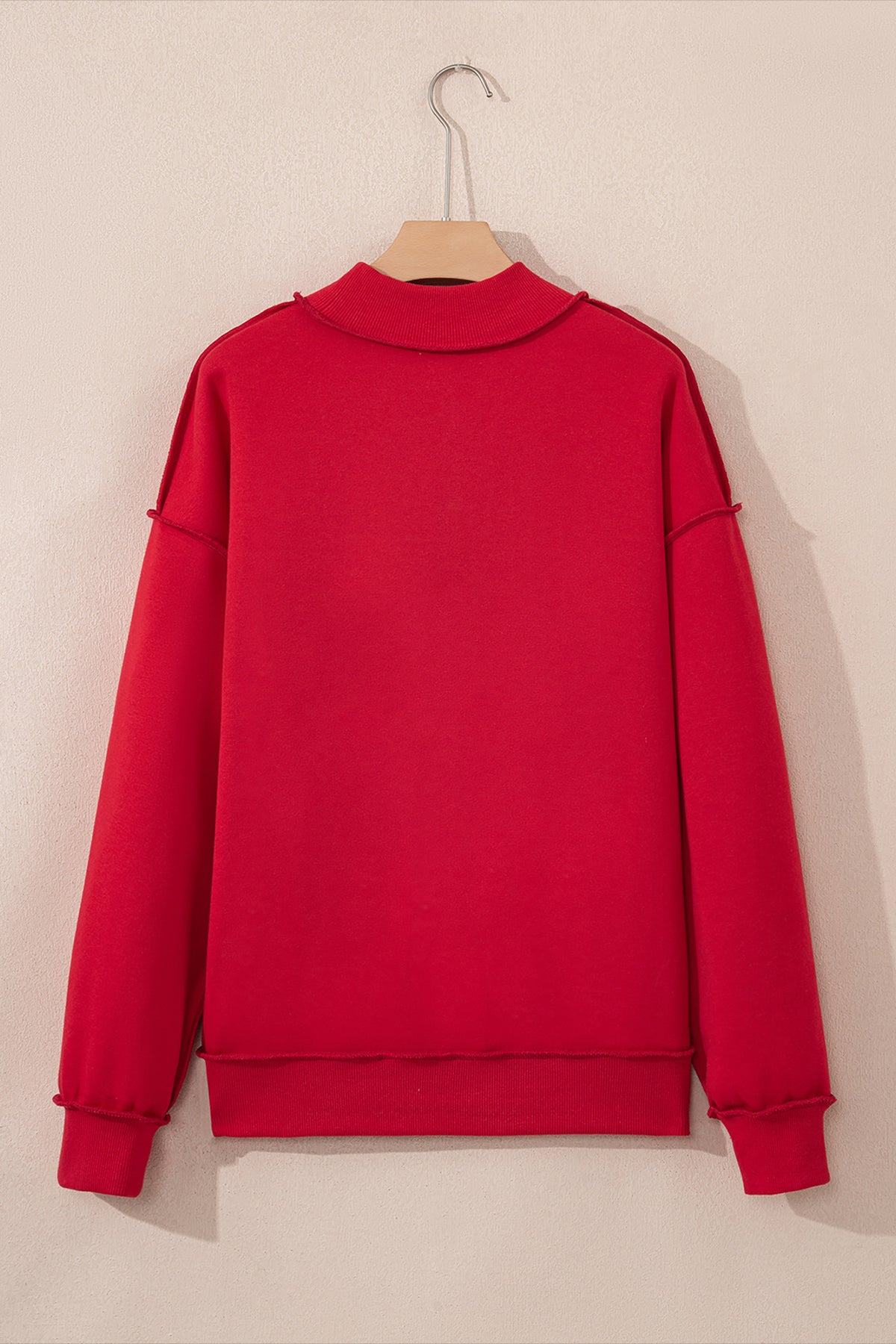 Carrot Oversize Drop Shoulder Reversible Mock Neck Sweatshirt