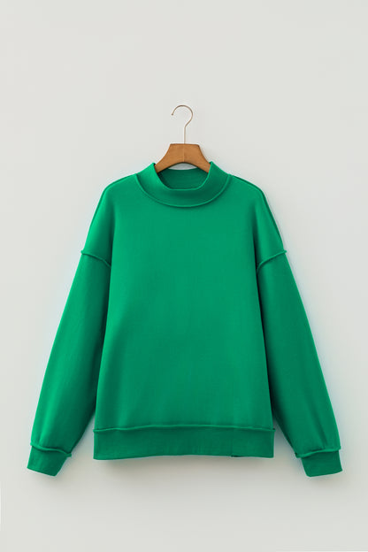 Carrot Oversize Drop Shoulder Reversible Mock Neck Sweatshirt