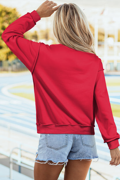 Carrot Oversize Drop Shoulder Reversible Mock Neck Sweatshirt