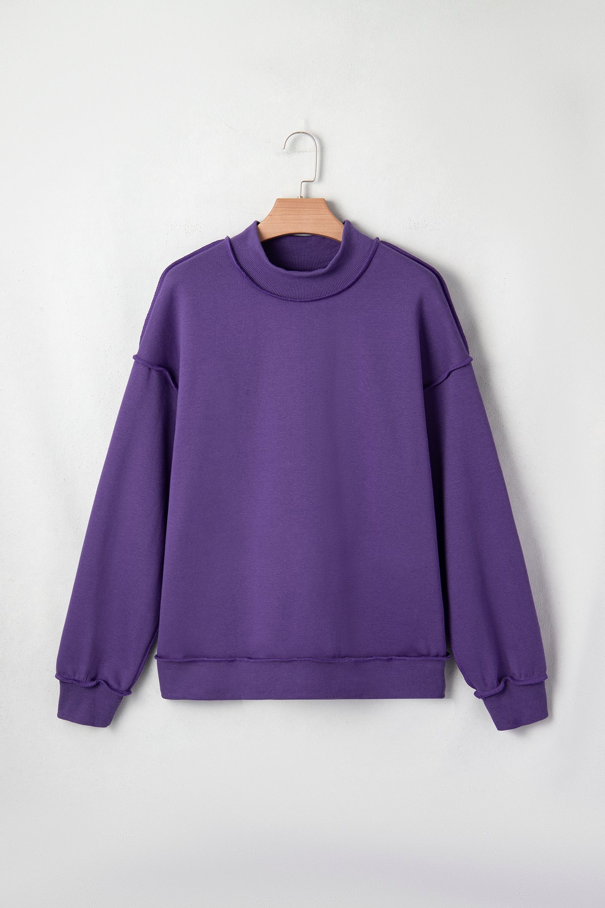 Carrot Oversize Drop Shoulder Reversible Mock Neck Sweatshirt