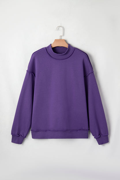 Carrot Oversize Drop Shoulder Reversible Mock Neck Sweatshirt