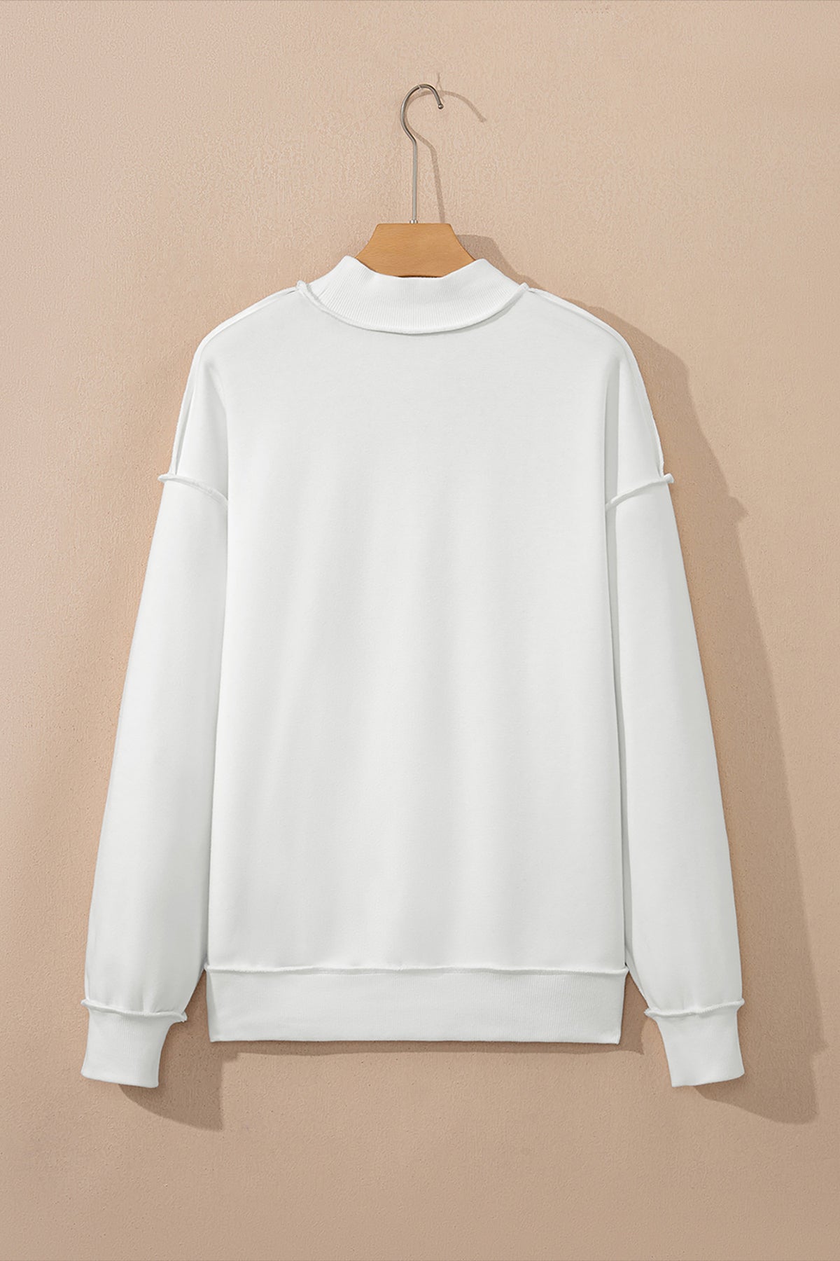 Carrot Oversize Drop Shoulder Reversible Mock Neck Sweatshirt