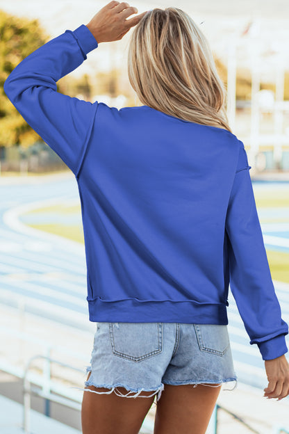Carrot Oversize Drop Shoulder Reversible Mock Neck Sweatshirt