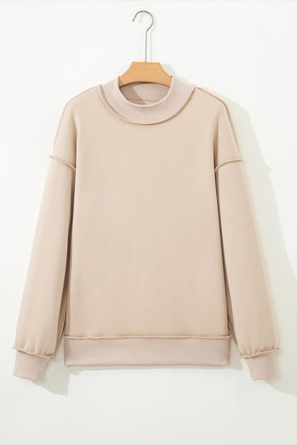 Carrot Oversize Drop Shoulder Reversible Mock Neck Sweatshirt