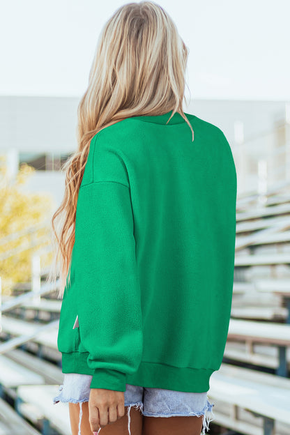 Carrot Oversize Drop Shoulder Reversible Mock Neck Sweatshirt