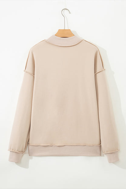 Carrot Oversize Drop Shoulder Reversible Mock Neck Sweatshirt