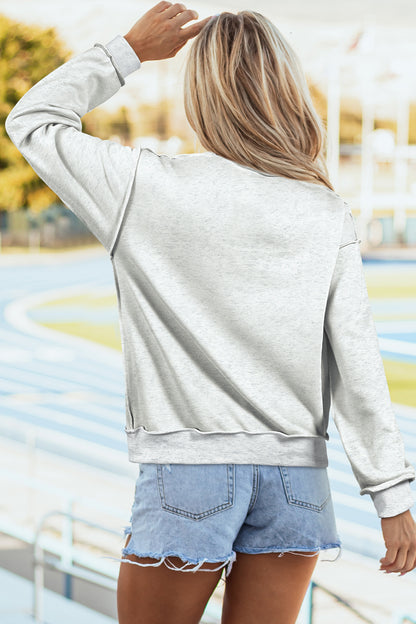 Carrot Oversize Drop Shoulder Reversible Mock Neck Sweatshirt