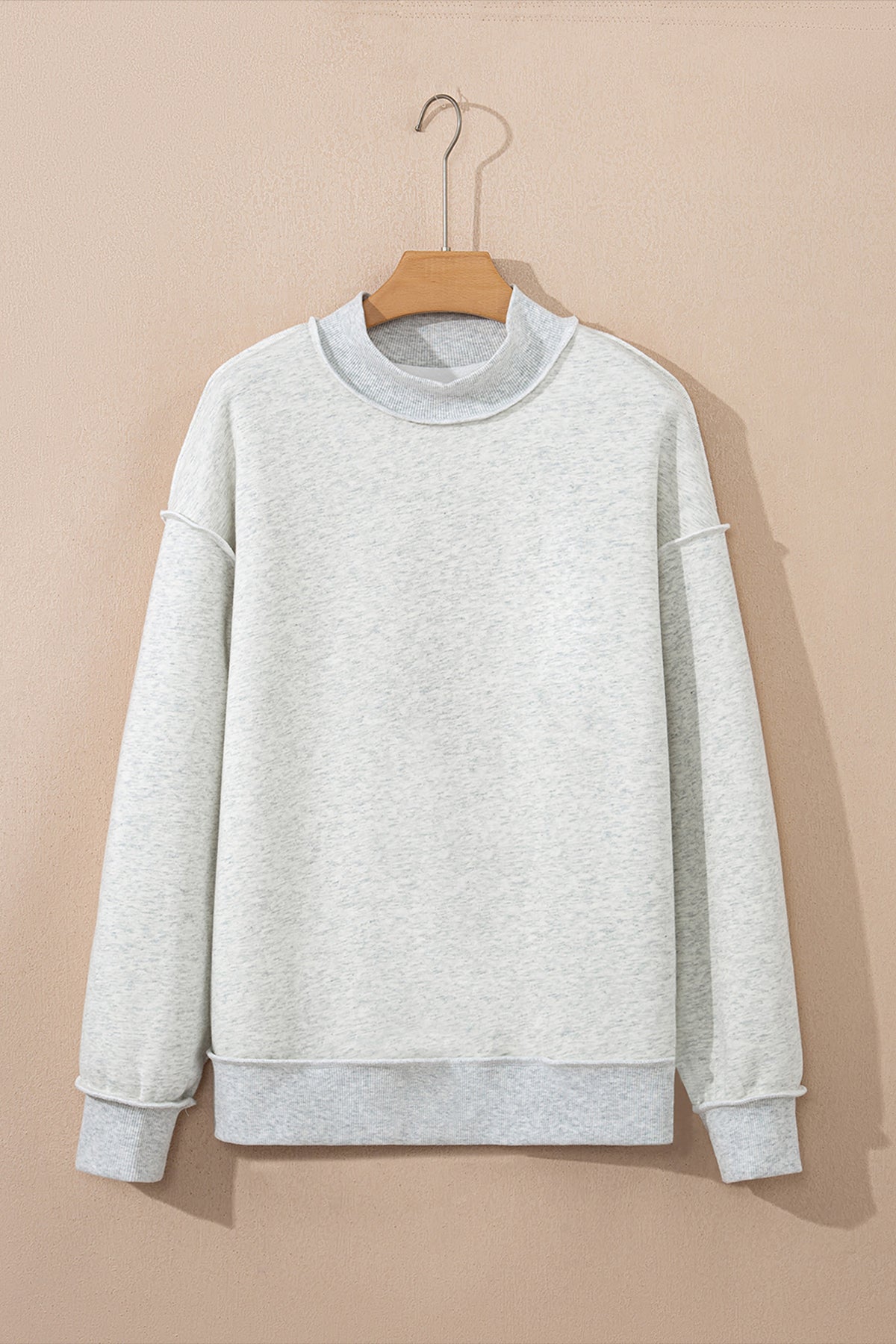 Carrot Oversize Drop Shoulder Reversible Mock Neck Sweatshirt