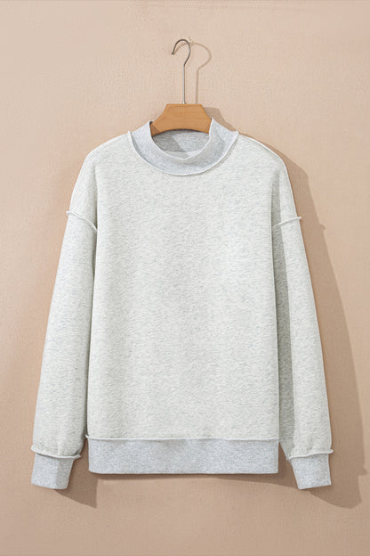 Carrot Oversize Drop Shoulder Reversible Mock Neck Sweatshirt
