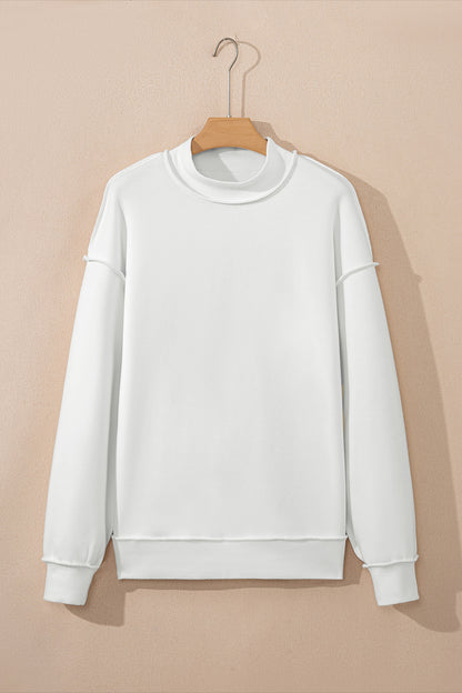 Carrot Oversize Drop Shoulder Reversible Mock Neck Sweatshirt