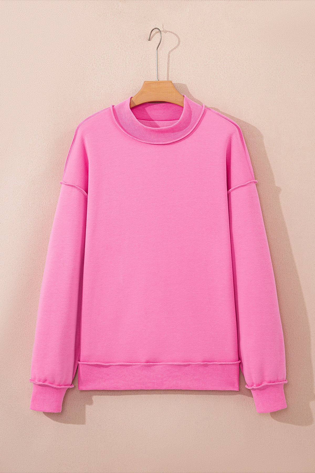 Carrot Oversize Drop Shoulder Reversible Mock Neck Sweatshirt