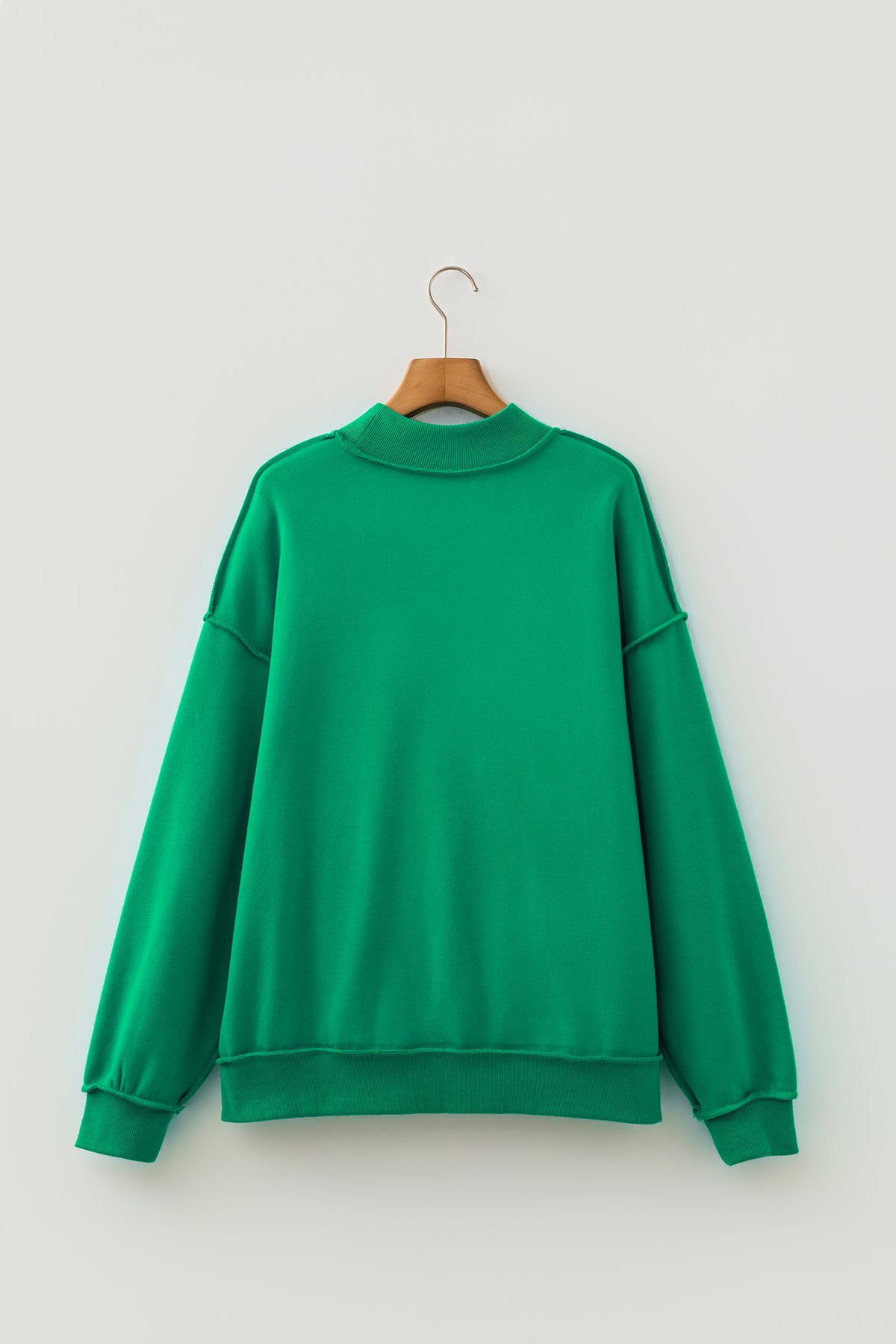 Carrot Oversize Drop Shoulder Reversible Mock Neck Sweatshirt